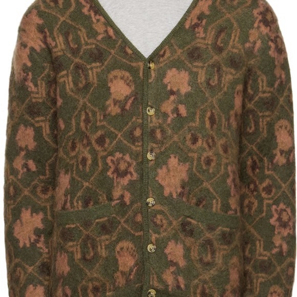 Beams botanical Cardigan in olive - Picture 1 of 1